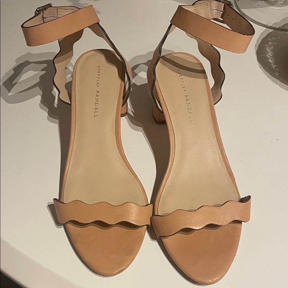 Loeffler Randall Shoes - Loeffler Randall Wavy Strap Tan Sandals